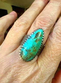 Image 1 of Kelsey Jimmie Turquoise tufa cast ring 