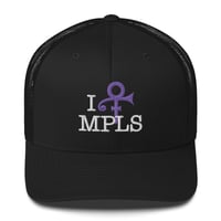 Image 1 of I [PRINCE] MPLS Trucker Cap (White Text)