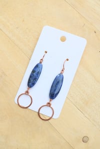 Image 4 of Copper + Hooped Crystal Bead Earrings