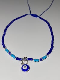 Image 2 of Dark blue/light blue evil eye bracelet