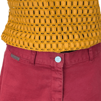 Image 5 of 90s Vintage Calvin Klein Burgundy Stonewash Mini Cotton Denim Skirt with Slits - Size 7
