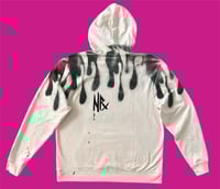 Image 2 of “WINDOW TO THE SOUL, APPARENTLY” CUSTOM PAINTED PULLOVER HOODIE XL