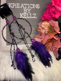Image 1 of Large Hoop Purple Thunder Earrings 