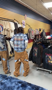 Image 2 of Overall denim and champion button up 