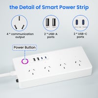 Image 2 of ZigBee Wifi Power Strip Australian Plug Tuya Smart Plug Smart Home Extension Cord Voice Control Work