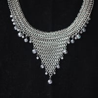 Image 2 of Stainless steel xtal quartz chainmail necklace 