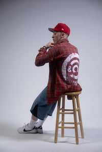Image 3 of RED OVER-SIZED FLANEL 