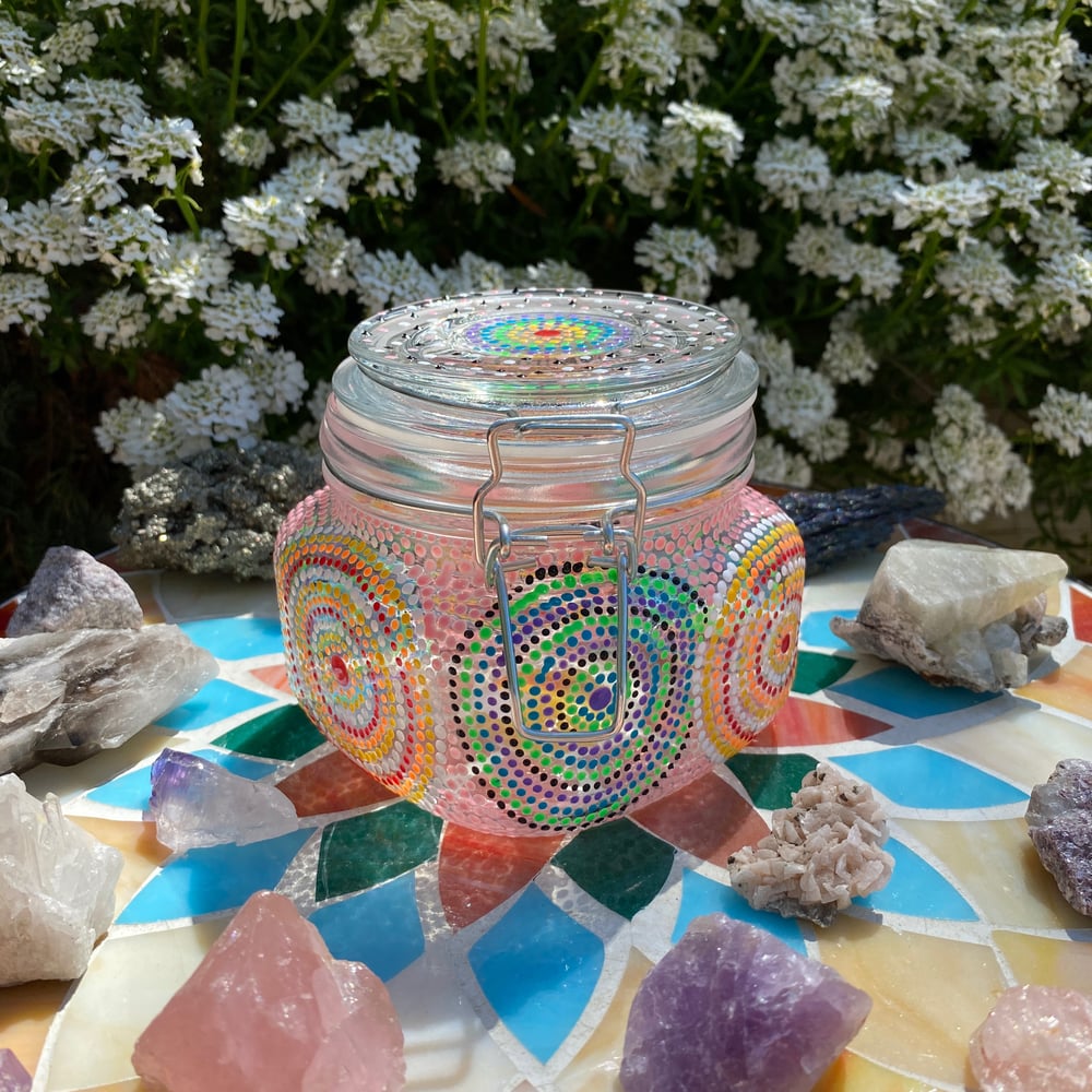 Image of rainbow swirls stash jar