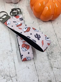 Image 4 of Cowboy Pumpkins Wristlet Keychain