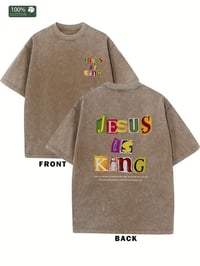 Image 2 of Jesus is King Washed Cotton Graphic T-Shirt 