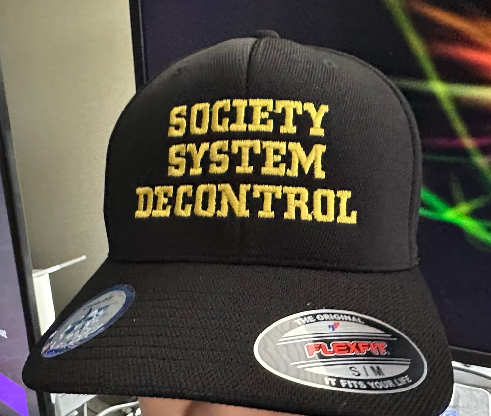 Black Flexfit Society System Decontrol Gold logo Hat 