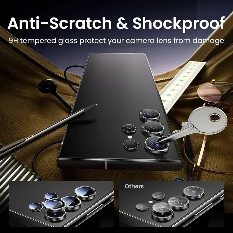 Image of Camera Lens Protector Glass For Samsung S23 S24 Ultra Plus Full Cover Lens Metal Protector Ring For 
