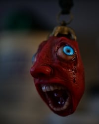 Image 16 of Egg of the King bleeding eyes pendant, adjustable cord, OOAK,