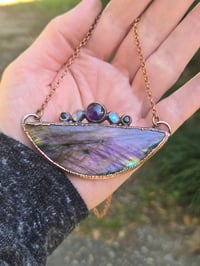 Image 2 of Electroformed labradorite bib necklace