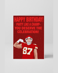 #87 Football Player Birthday Card