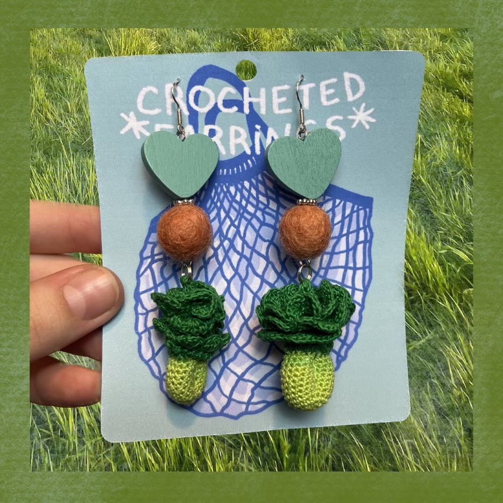 Image of PAK CHOI crocheted earrings