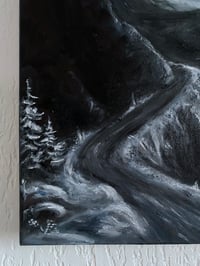 Image 3 of FREEZING MOON OVER TRANSYLVANIA - Oil on canvas 