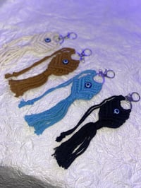 Image 2 of Fabric evil eye keychain