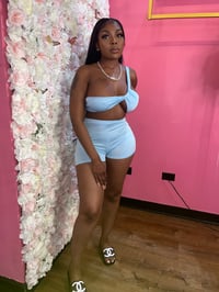 Image 3 of baby blue shorts set  