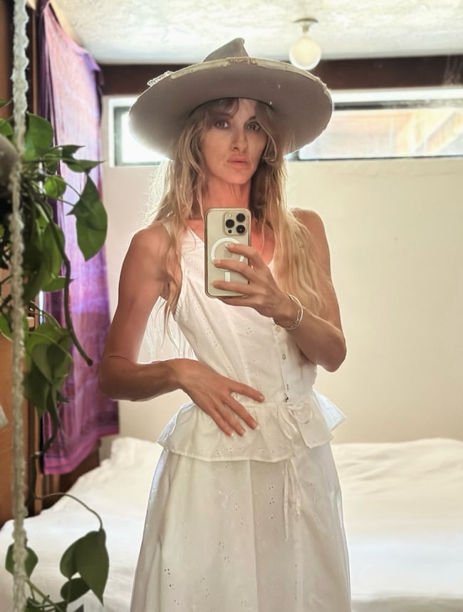 70s cotton eyelet peplum dress