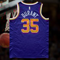 Image 2 of NIKE PHOENIX SUNS KEVIN DURANT #35 ICON EDITION SWINGMAN JERSEY MENS SIZE LARGE PURPLE NEW