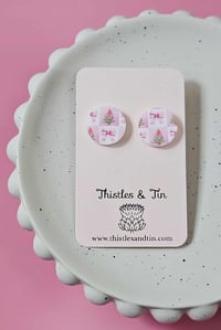 Image 2 of Printed Christmas Studs