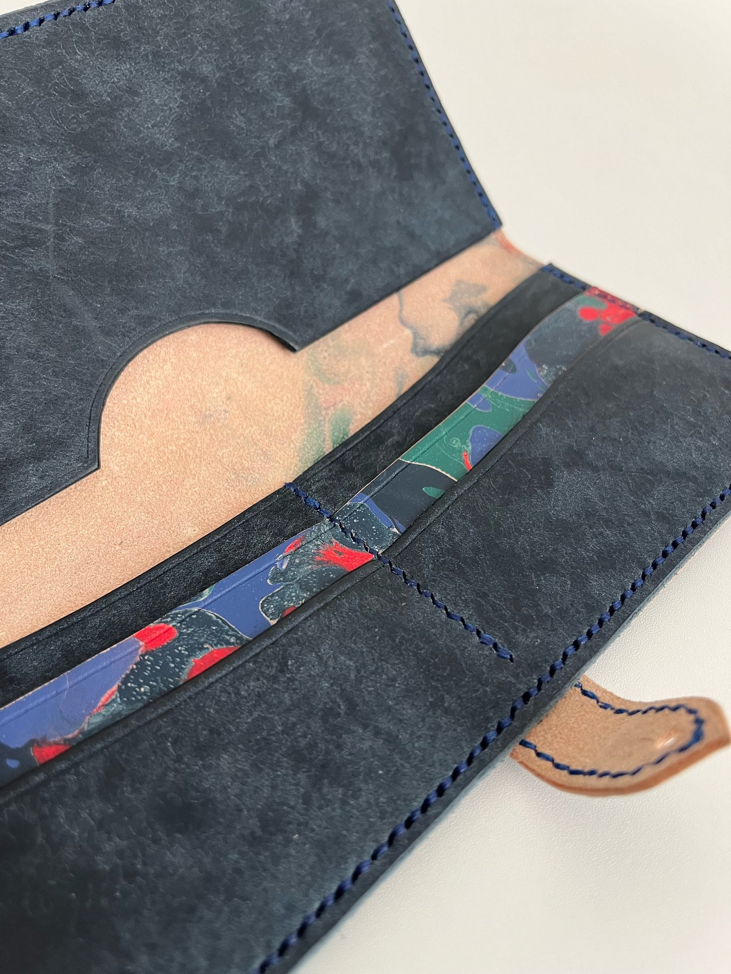 Image of Red/Blue/Green Marbled Long Wallet