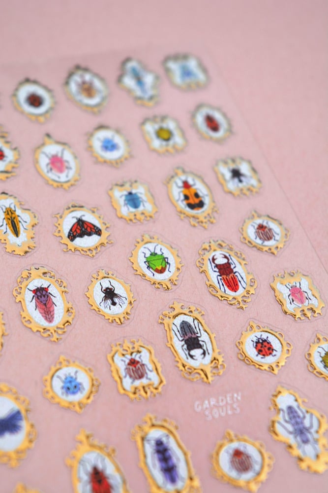 Framed Insects Nail Stickers