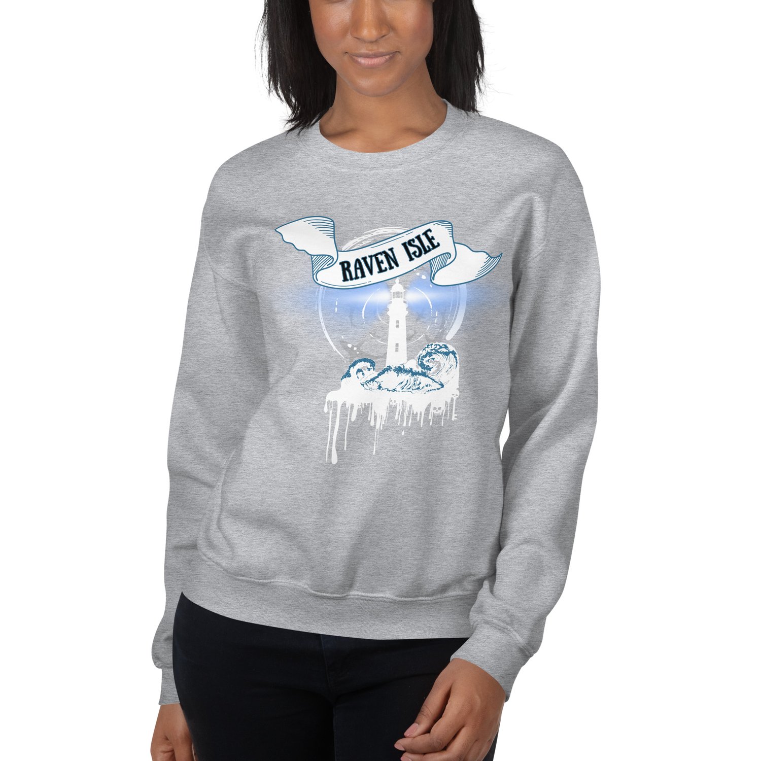 Image of Officially licensed does it hurt Raven Isle white Unisex Sweatshirt