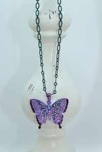 Image 3 of Butterfly Rhinestone Necklace