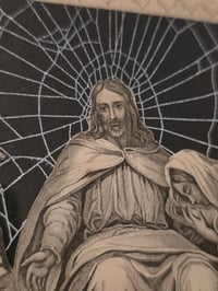 Image 3 of "Christ comforter” 1800s Bible page with preserved web