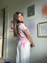 Image 1 of SOPHIE X STYLISH White and Pink Joggers!