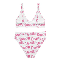 Image 2 of High-waisted bikini "Deadly Barbz" (White)