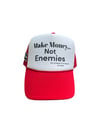 Art of Fame/ Red/White Make Money Not Enemies Trucker Hat