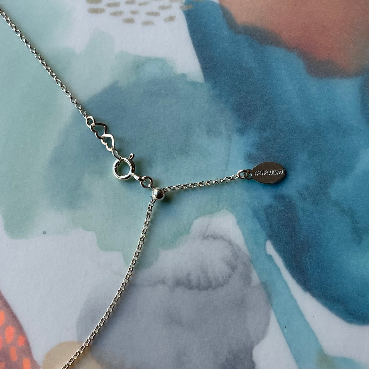 Image of dainty chain and gemstones necklace