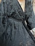 Black Velvet Burnout Wrap Dress Image 3