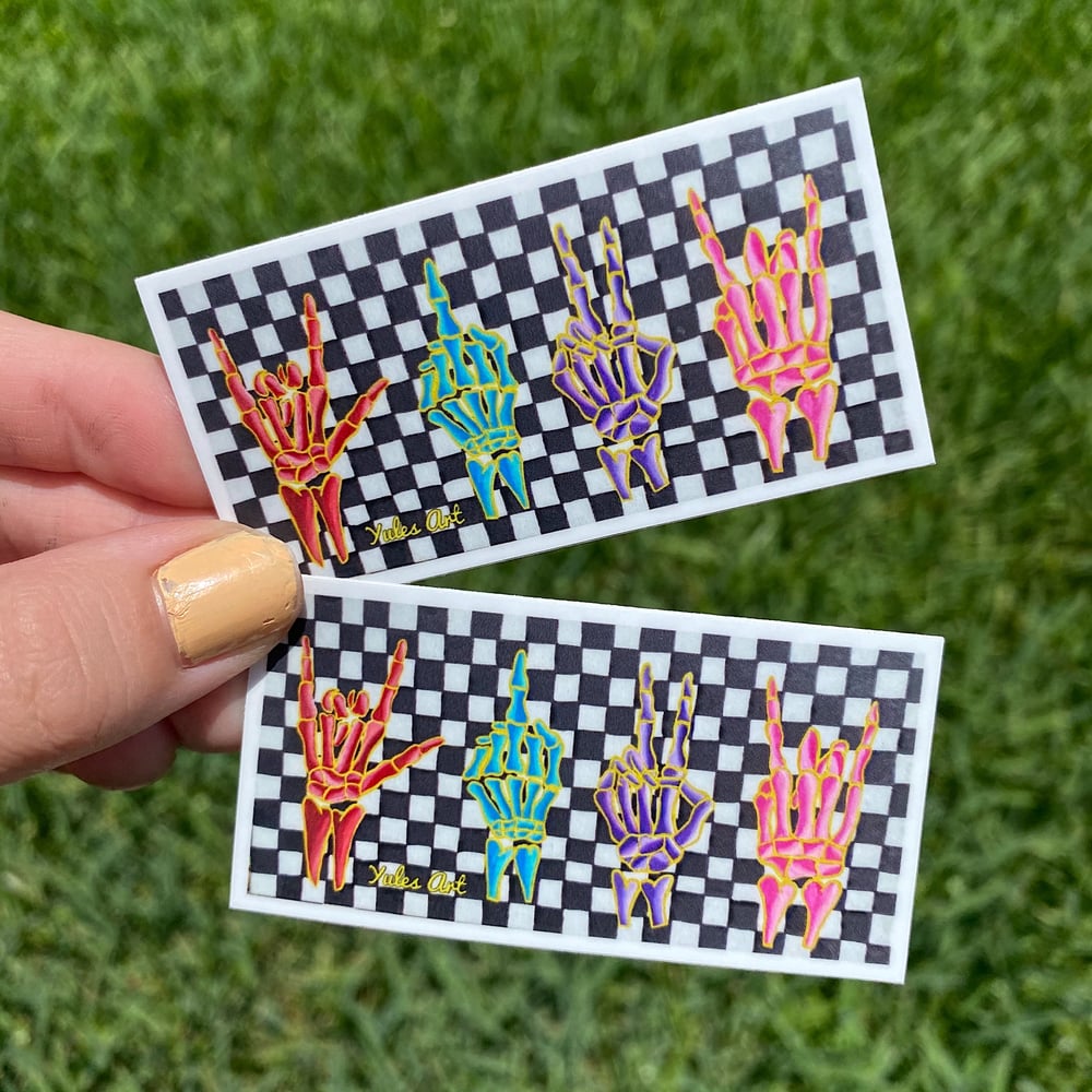 Image of Checker hand stickers 