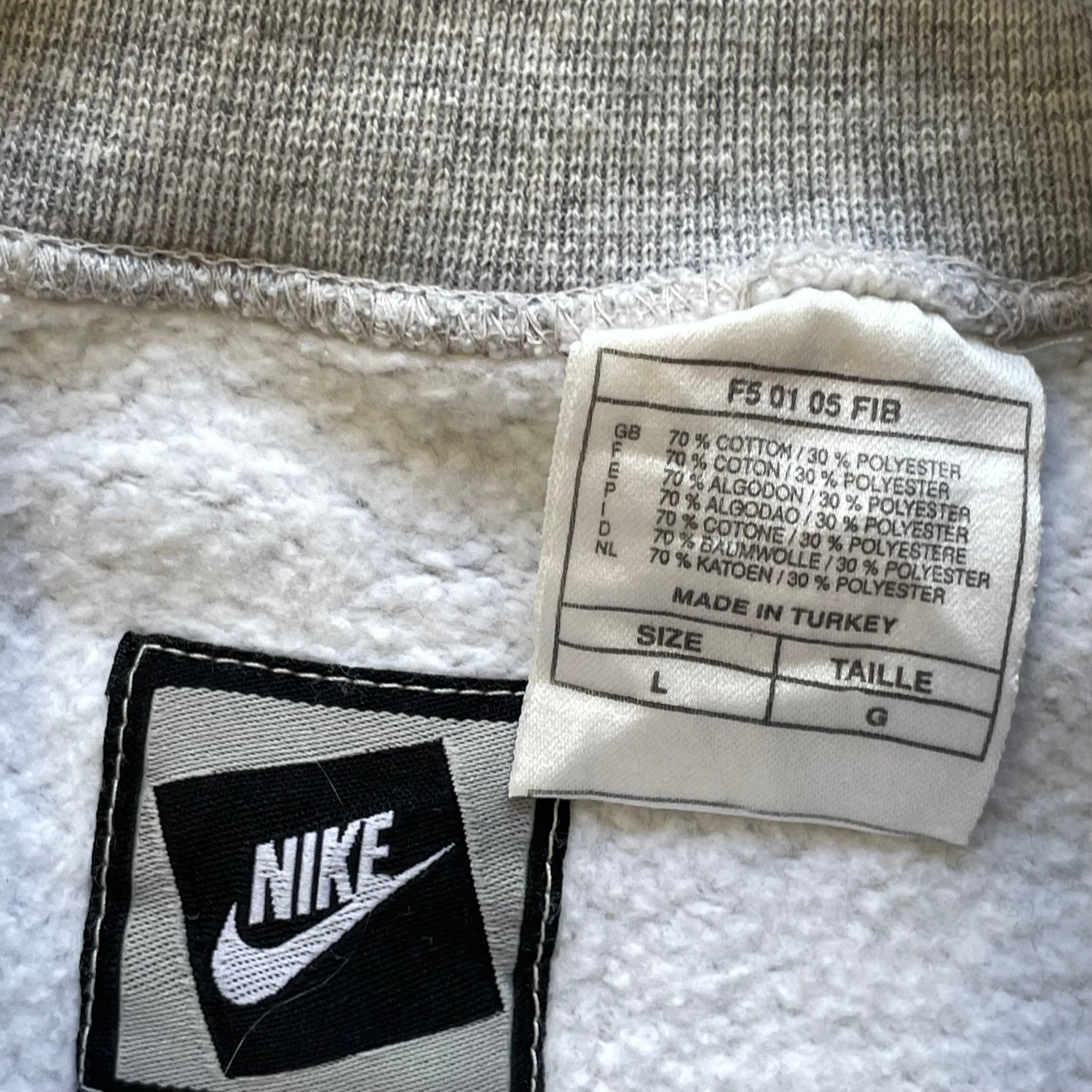 Image of Vintage 90s Nike spellout sweatshirt size large grey 