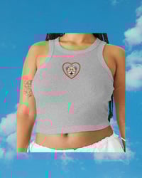 Image 4 of Simi Love - Summer Micro Rib Racer Embroidered Top