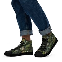 Image 2 of Men’s Flora and Fauna Goblincore Grunge Snails and Moss High Top Canvas Shoes