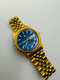 Image 1 of Rado Purple Horse Day Date Blue Dial Gold Plated Automatic Men’s Watch