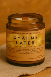 Image 1 of Chai Me Later Candle - 5oz Amber Jar & Wooden Wick