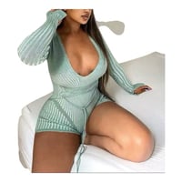 Image 3 of Deep V-Neck Striped Jumpsuit (Purchase on CLSY Online Website) party club