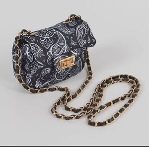 Navy Bandana Print Mini Cross Body Bag