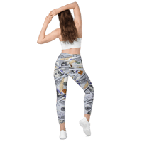 Image 3 of Crossover leggings with pockets