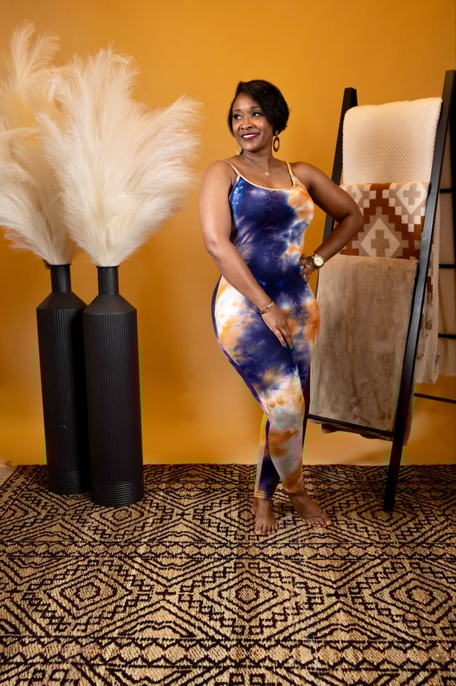 Image of Low in Back, Tie-dye Jumpsuit 