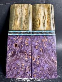 Image 2 of Giraffe Bone & Maple Burl Segmented Knife Scales