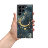 Image 13 of Blue and Gold Celestial Moons Design Clear Case for Samsung®