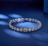 Image 1 of Unique Iced Out Floral Shaped Zircon Classic Vintage Chain Tennis Bracelet