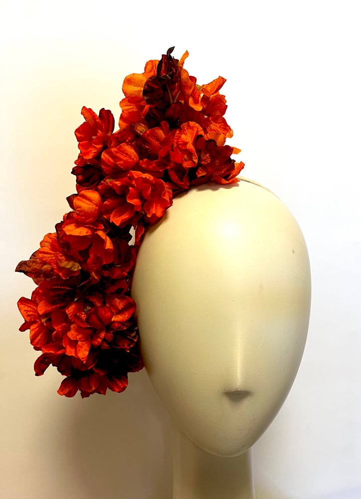 Image of Burnt orange autumnal flower headpiece